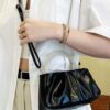 Pearl Handle Ruched Crossbody Bag