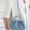 Pearl Handle Ruched Crossbody Bag