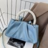 Pearl Handle Ruched Crossbody Bag