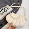 Shell-Shaped Pearl Decor Crossbody Bag