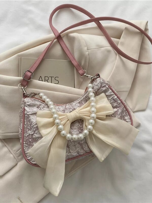Bow Pearl Chain Crossbody Bag