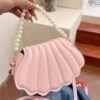 Shell-Shaped Pearl Decor Crossbody Bag