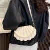 Shell-Shaped Pearl Decor Crossbody Bag