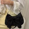 Bow Pearl Chain Crossbody Bag