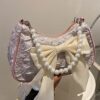 Bow Pearl Chain Crossbody Bag