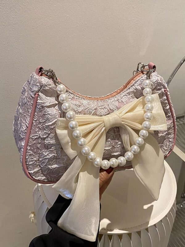 Bow Pearl Chain Crossbody Bag