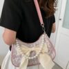 Bow Pearl Chain Crossbody Bag