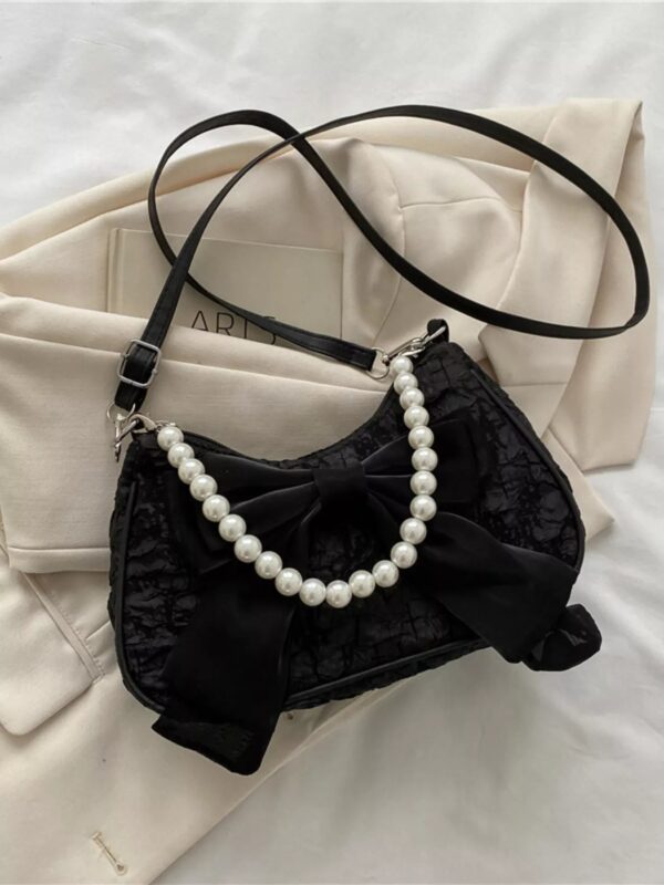 Bow Pearl Chain Crossbody Bag