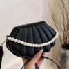 Shell-Shaped Pearl Decor Crossbody Bag