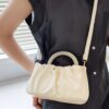 Pearl Handle Ruched Crossbody Bag