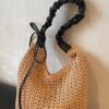 Crochet Shoulder Bag with Ruched Handle
