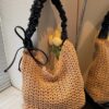 Crochet Shoulder Bag with Ruched Handle