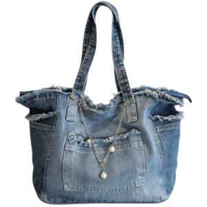 Frayed Edge Denim Tote Bag